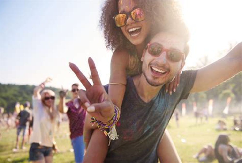 Festival goers sized